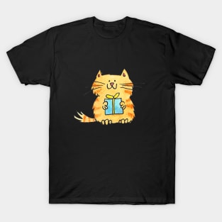 Cat with present T-Shirt